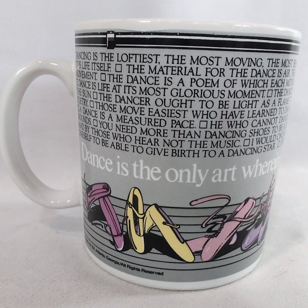 Toscany Japan 1982 Dance is the Only Art Mug Ballet Pointe Shoe Kenneth Grooms
